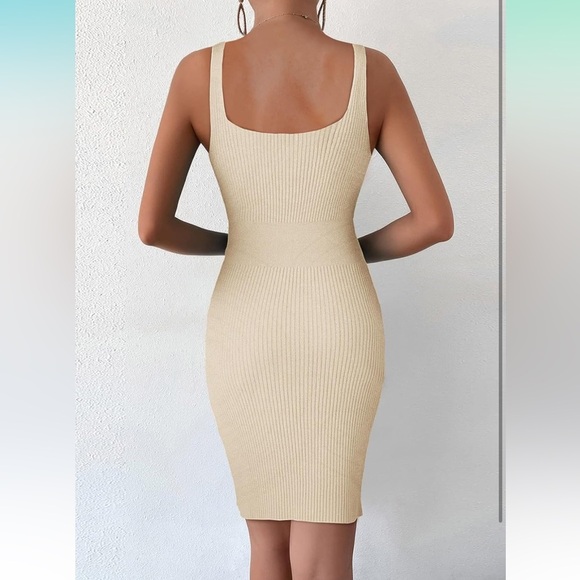 Casual Square Neck Ribbed Knit Sleeveless Sundress Sexy Bodycon Mini Dre…
8035 - Picture 5 of 5